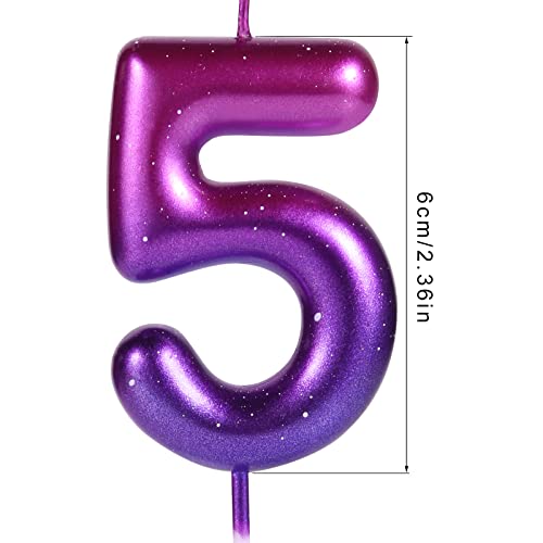 Purple and Blue Galaxy Number Candle - 2.36 Inch Birthday Cake Topper