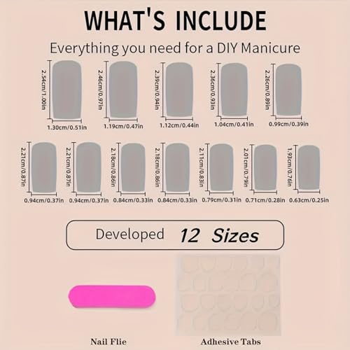 GRITOSE Purple White Gradient Square Press-On Nails 24 Pcs Glossy