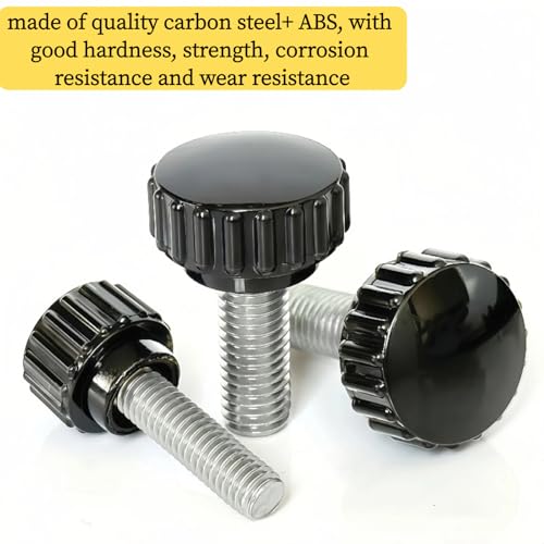 24 Carbon Steel M4 x 15mm Threaded Thumbscrews for VESA Mounting