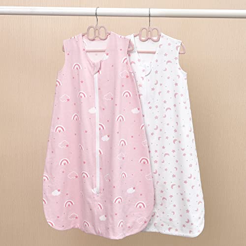 David's Kids Organic Cotton Baby Sleep Sack 6-12 Months - Rainbow & Space - 2 Pack