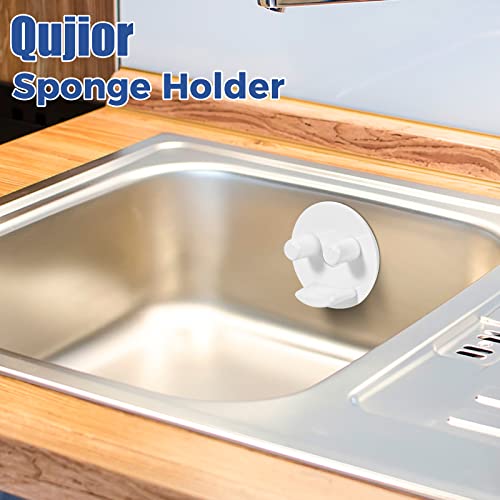 Qujior 1 Pack Suction Scrub Sponge Holder for Kitchen Sink