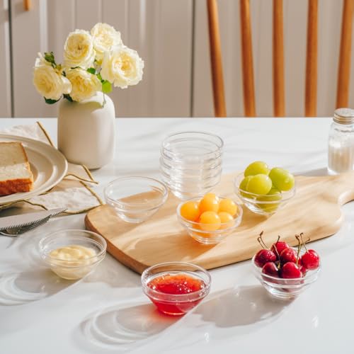10 Pack Mini Glass Bowls - 3 Inch Prep & Dipping Bowls