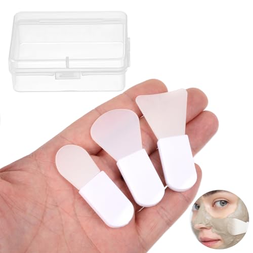 Xelsluthe 3 Pcs Silicone Face Mask Applicator Mini Spatula Brush Set