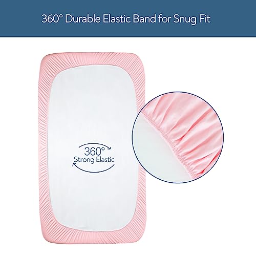 Magik & Kover Stretchy Fitted Crib Sheets for Baby - Pink, 2 Pack