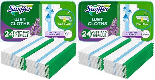 Swiffer Sweeper Wet Mopping Cloths with Febreze, Lavender Vanilla - 48 Count