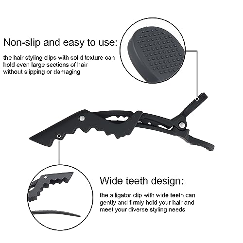 GlamorDove Matte Alligator Hair Sectioning Clips 6-Pack for Styling