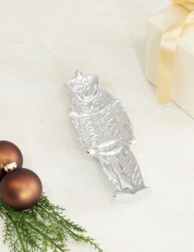 Mariposa 10-Inch Silver Nutcracker Nut Dish – Handcrafted Recycled Aluminum