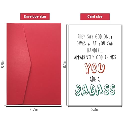 Badass Encouragement Card - Humorous Gift for Cancer Survivors