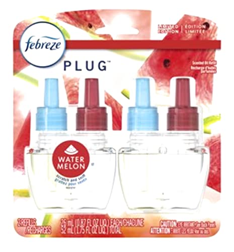 Febreze Plug In Watermelon Scented Oil Refills, 0.87 Fl Oz (Pack of 2)