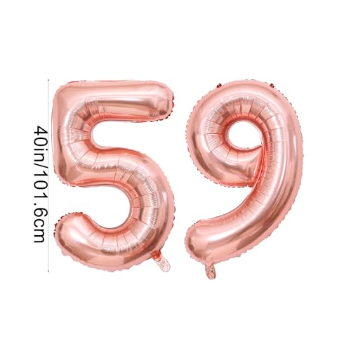 40 Inch Rose Gold Number 95 Balloon for Birthday & Anniversary
