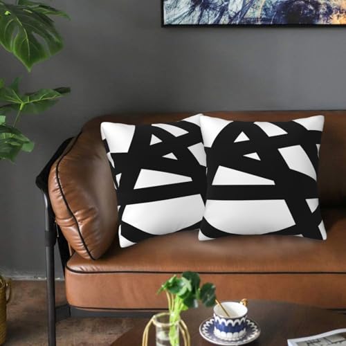 Nezweld Black and White Striped Throw Pillow Covers, 18x18 Inch Set of 2
