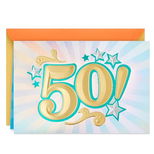 Hallmark 50th Birthday Card - Gold Foil Milestone Greeting Card