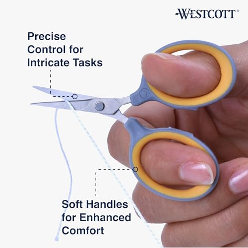Westcott 2.5 Inch Fine-Tip Craft Scissors with Titanium-Bonded Blades - Sewing & Crafting