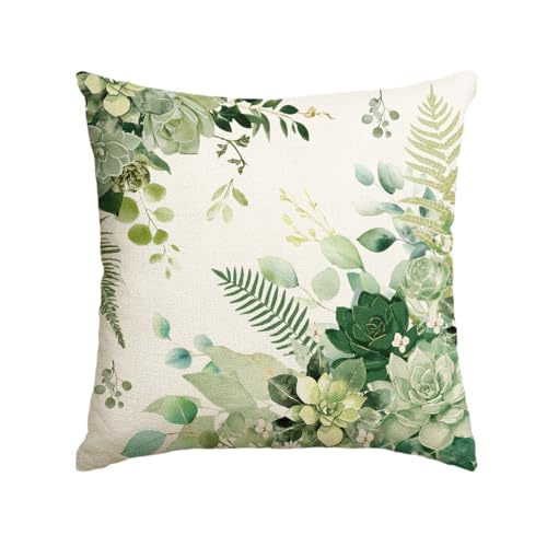 AVOIN colorlife Eucalyptus Succulents Throw Pillow Cover 18x18 Inch