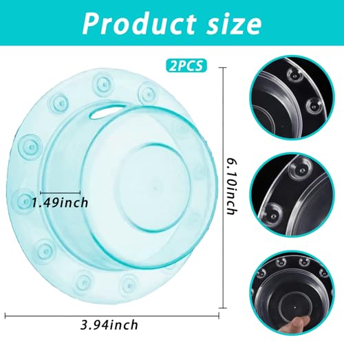 6.1 Inch Bathtub Overflow Drain Cover Plug - 2 Pack Transparent PVC