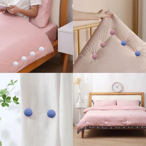 Yucenora 20 PCS Duvet Clips - Soft Fabric Button Fasteners