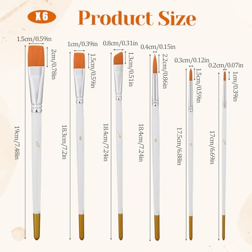 6-Piece Food Safe Paint Brush Set for Cake Decorating