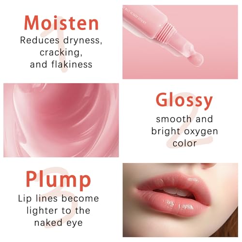 O'CHEAL Hydrating Lip Oil Tinted Plumping Gloss in Pink
