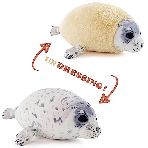 Furvana Chubby Blob Young Seal Pillow - Soft Plushie, Small 12in