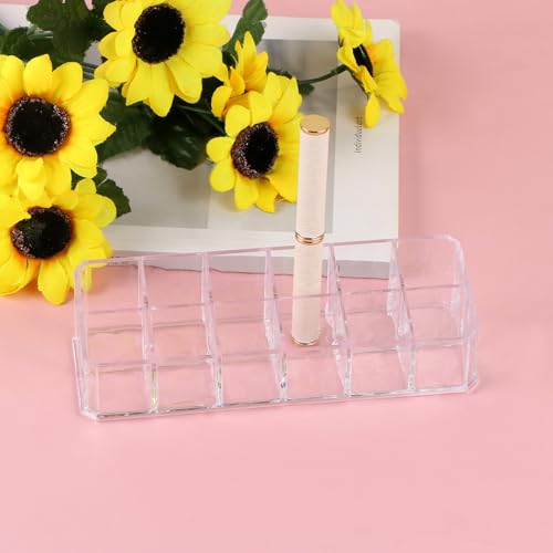 12-Slot Acrylic Lipstick Organizer Case - Stylish Storage Solution