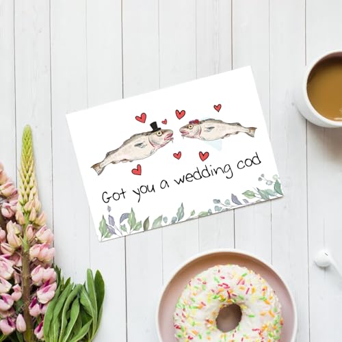 Funny Cod Pun Wedding Card - Newlywed Engagement Gift (#2)