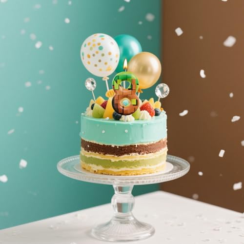 Pixel Art Number Candle - 2.7 Inch Video Game Birthday Cake Topper