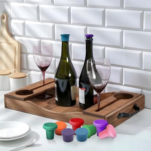 8-Pack MultiColor Silicone Wine Stoppers - Reusable Airtight Bottle Corks