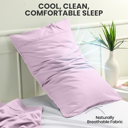 Queen Size Pillow Cases Set of 2 - Ultra Soft Lavender Covers