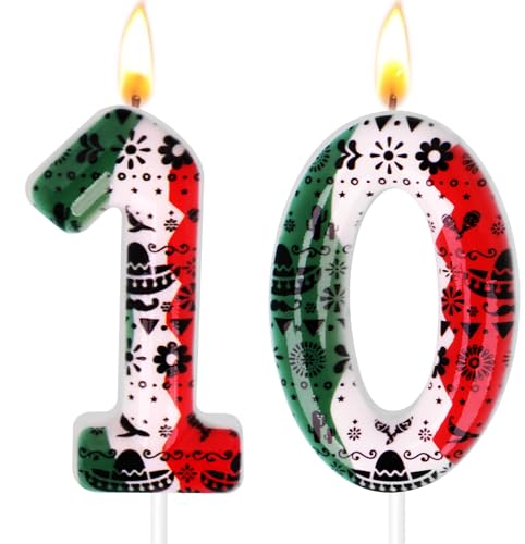 Mexican Birthday Candles - Fiesta Cake Toppers for Ages 0-100