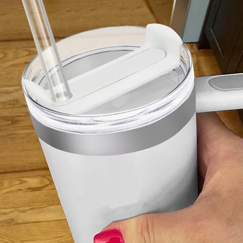 40oz Replacement Tumbler Lids for Stanley Quencher 2.0 - 2 Pack with Straws & Brush