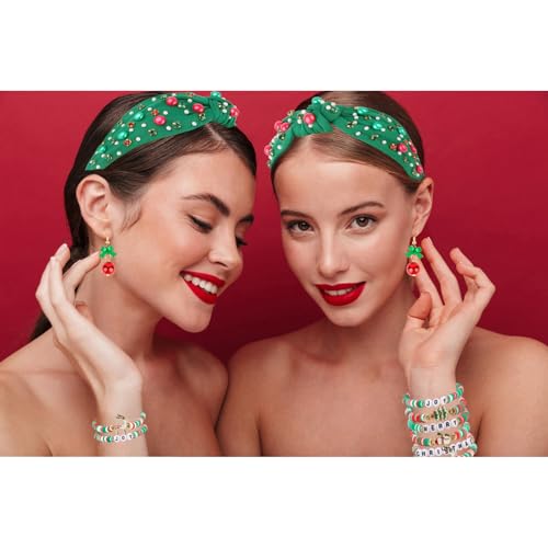 Semato 9-Piece Christmas Accessory Set with Headband, Earrings & Bracelets