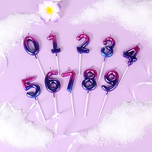 Purple and Blue Galaxy Number Candle - 2.36 Inch Birthday Cake Topper
