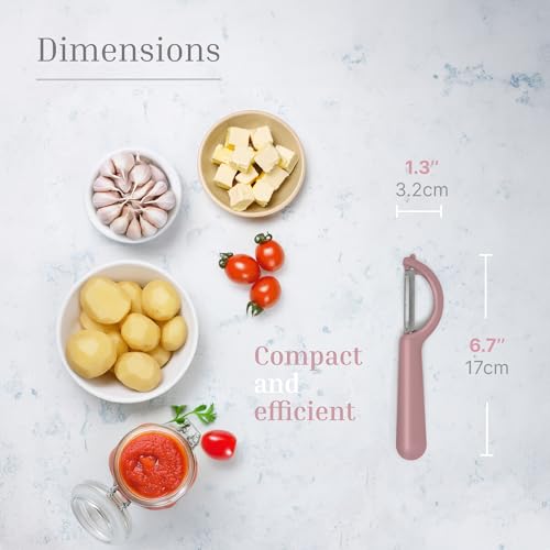 JS Gourmet Swivel Vegetable Peeler with Potato Eyer - Pastel Pink