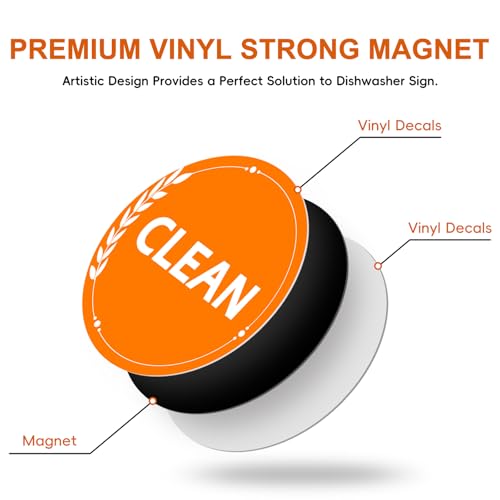 Dishwasher Clean Dirty Magnet 2 Pack - Bilingual English Spanish