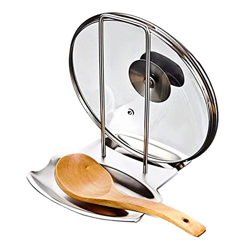 Stainless Steel Pan Lid Holder & Spoon Rest Organizer - iPstyle