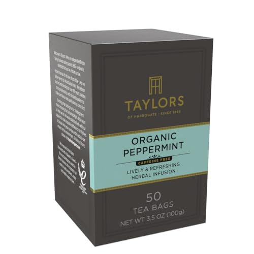 Taylors of Harrogate Organic Peppermint Herbal Tea, 50 Tea Bags