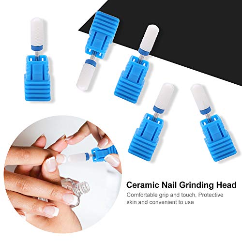 TMISHION Ceramic Nail Drill Bit Round Head Medium for Acrylic Gel Removal