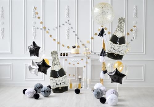 Black Champagne Bottle Foil Balloon 27 Inch Party Supplies