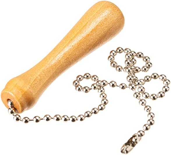 Zhuluck 12-Inch Wood Beaded Ceiling Fan Pull Chain Extension with Brass Connector