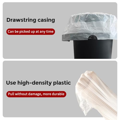 LEASYLIFE Small Drawstring Trash Bags - 60 Count, 1.2-2.1 Gallon Size