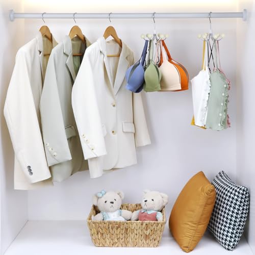 TOPIA HANGER 6-Hook Hoodie & Purse Hanger - White, 360° Swivel Closet Organizer