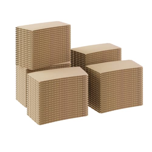 100 Pcs Insulated Coffee Cup Sleeves - Recyclable Kraft Paper for 12-24oz Cups