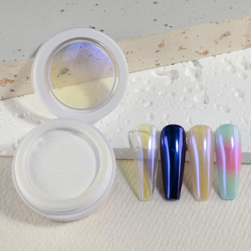 FSpronail Pearl Chrome Nail Powder Aurora Metallic Mirror Glitter Pigment