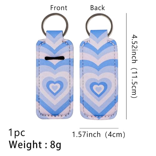 4 Pcs Lip Balm Holder Keychain Elastic Fabric Lipstick Sleeves