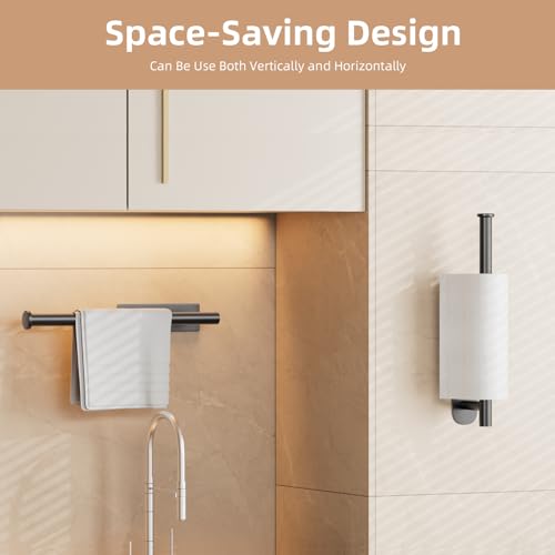 Square Black Stainless Steel Paper Towel Holder - Under Cabinet