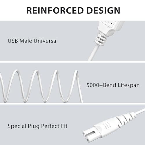 Meliya Replacement Water Flosser Charger Cord for Nicwell Coslus 4FT