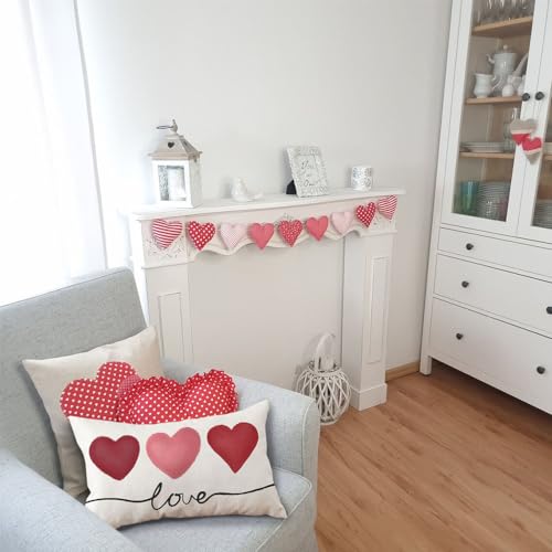 Valentine's Day Pillow Cover 12x20 Pink Heart Design - DFXSZ
