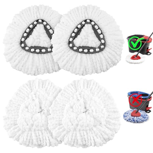 4-Pack Microfiber Spin Mop Replacement Heads for O-Cedar EasyWring