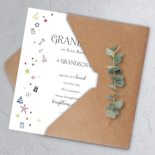 Grandson Birthday Card - Premium 350gsm Greeting Card (Model QQ-133)
