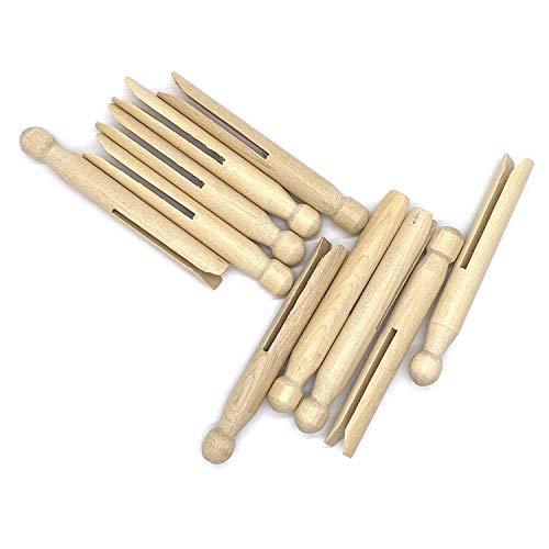 Cozyou 25 Pack Large Wooden Clothespins - 4.3 Inches for Crafts